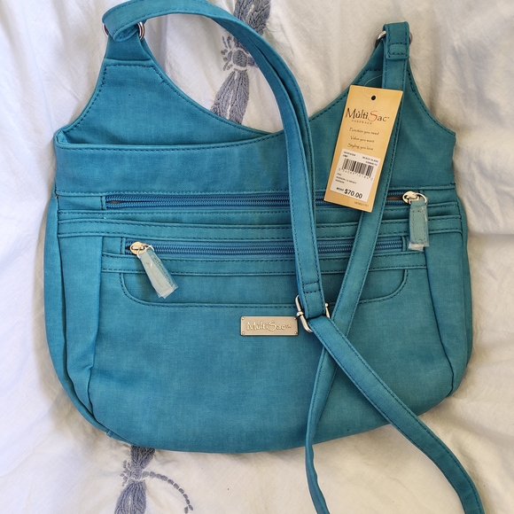 Multi Sac Teal Crossbody Bag - Picture 1 of 13